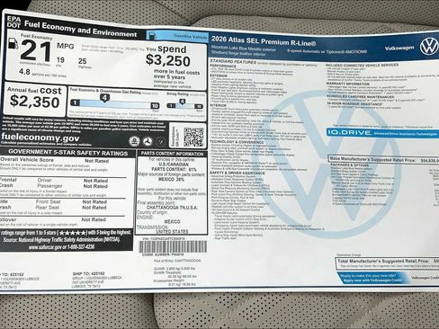 New 2026 Volkswagen Atlas SEL Premium R-Line AWD/4WD image 22