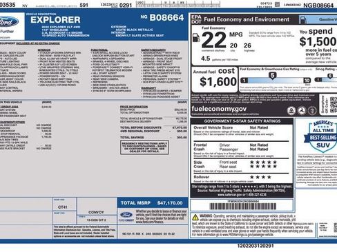 Certified 2022 Ford Explorer XLT w/ Equipment Group 202A image 24