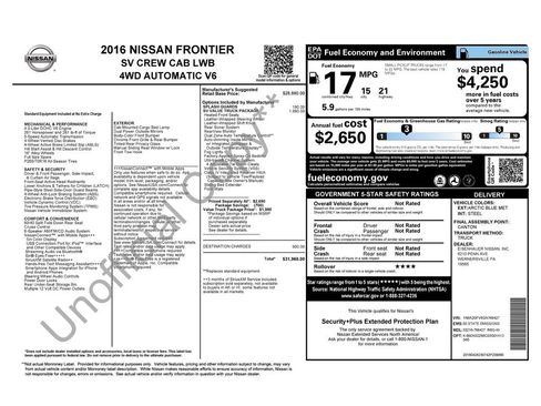 Used 2016 Nissan Frontier SV w/ SV Value Truck Package AWD/4WD image 7