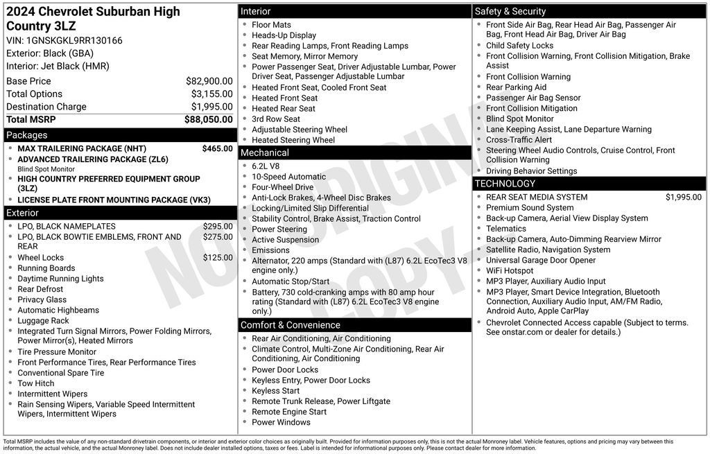 Certified 2024 Chevrolet Suburban High Country w/ Max Trailering Package AWD/4WD image 40