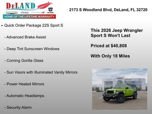 New 2026 Jeep Wrangler Unlimited Sport AWD/4WD image 7