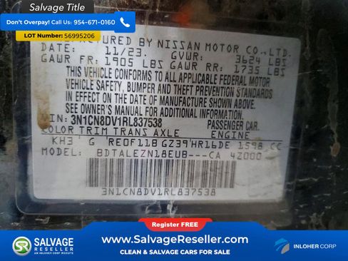 Used 2024 Nissan Versa S w/ Trunk Package FWD image 16