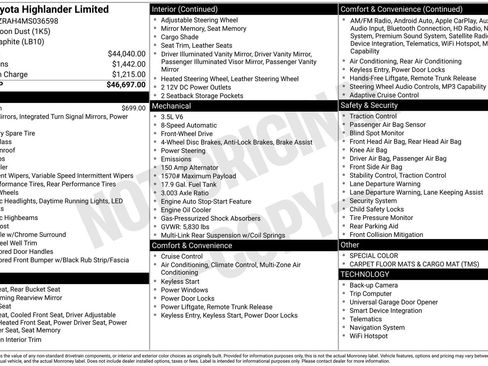 Used 2021 Toyota Highlander Limited FWD image 7