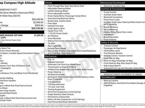 Certified 2017 Jeep Compass High Altitude AWD/4WD image 14