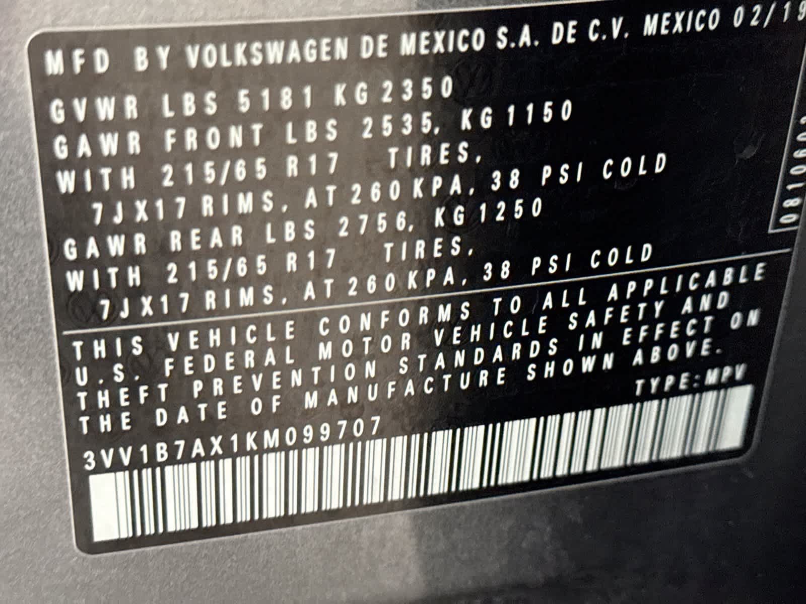 Used 2019 Volkswagen Tiguan S w/ Driver Assistance Package FWD image 40