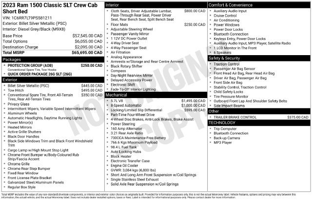 Used 2023 RAM 1500 Classic SLT w/ Protection Group AWD/4WD image 27