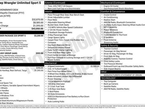 Used 2021 Jeep Wrangler Unlimited Sport image 30