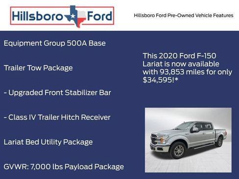 Used 2020 Ford F150 Lariat w/ Trailer Tow Package AWD/4WD image 3
