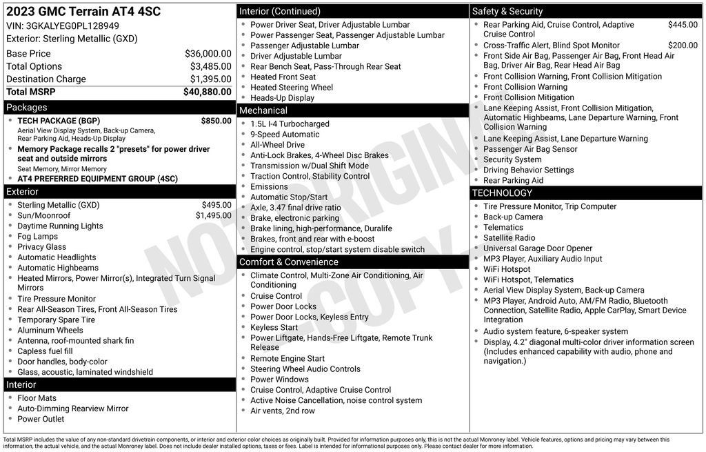 Certified 2023 GMC Terrain AT4 w/ Tech Package AWD/4WD image 48