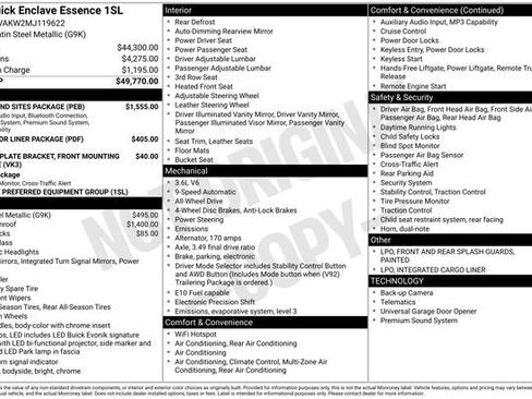 Used 2021 Buick Enclave Essence w/ Sound and Sites Package AWD/4WD image 16