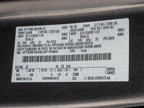 Used 2020 Ford F150 Lariat w/ Equipment Group 502A Luxury AWD/4WD image 35