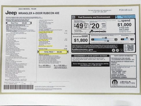 Used 2023 Jeep Wrangler Unlimited Rubicon 4xe w/ Cold Weather Group image 44