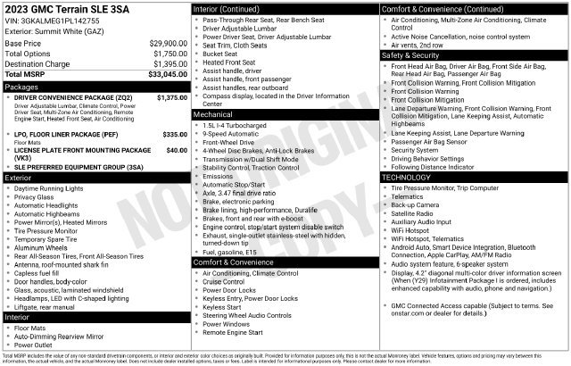 Used 2023 GMC Terrain SLE w/ Driver Convenience Package FWD image 2