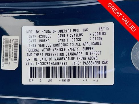 Used 2016 Honda Accord LX image 29