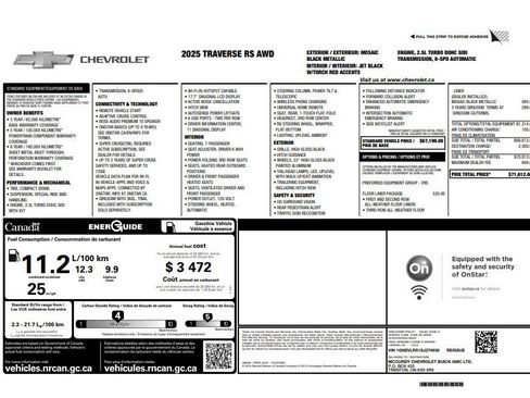 Certified 2025 Chevrolet Traverse RS w/ LPO, Floor Liner Package image 38