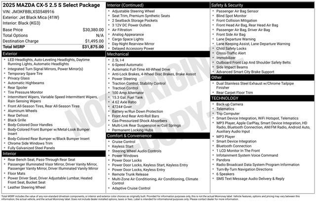 Used 2025 MAZDA CX-5 AWD 2.5 S w/ Select Package image 29