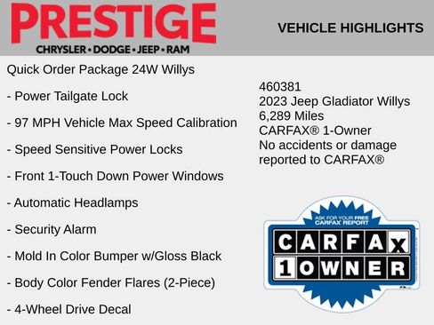 Used 2023 Jeep Gladiator Sport AWD/4WD image 4