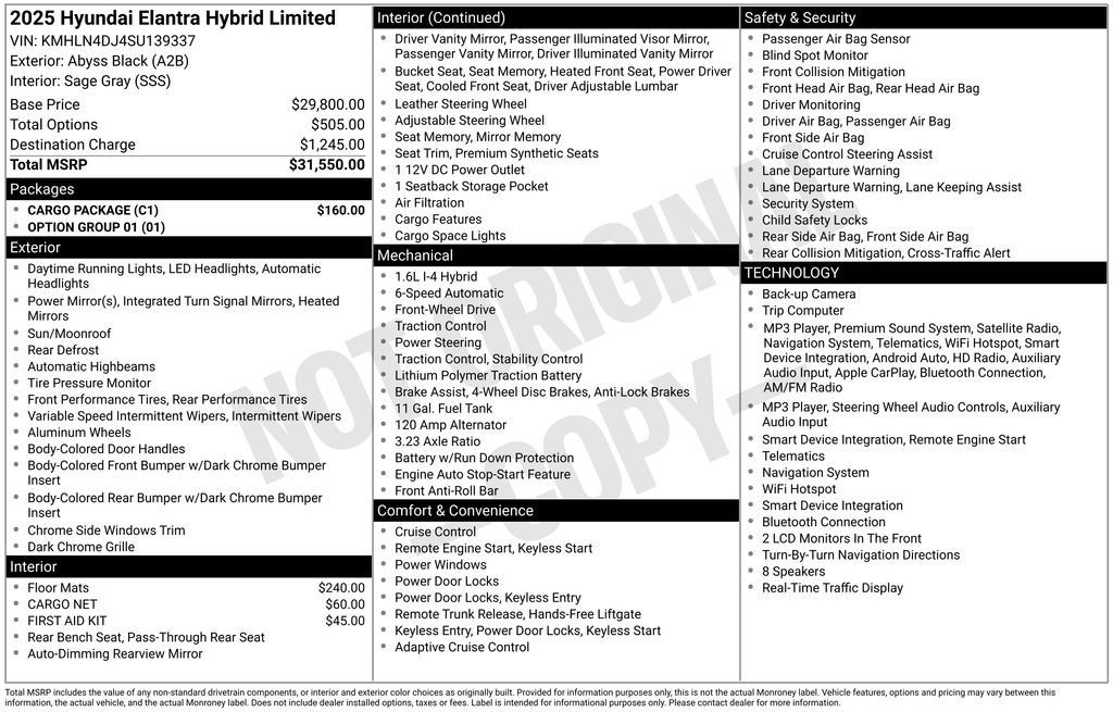 Used 2025 Hyundai Elantra Limited w/ Cargo Package FWD image 16