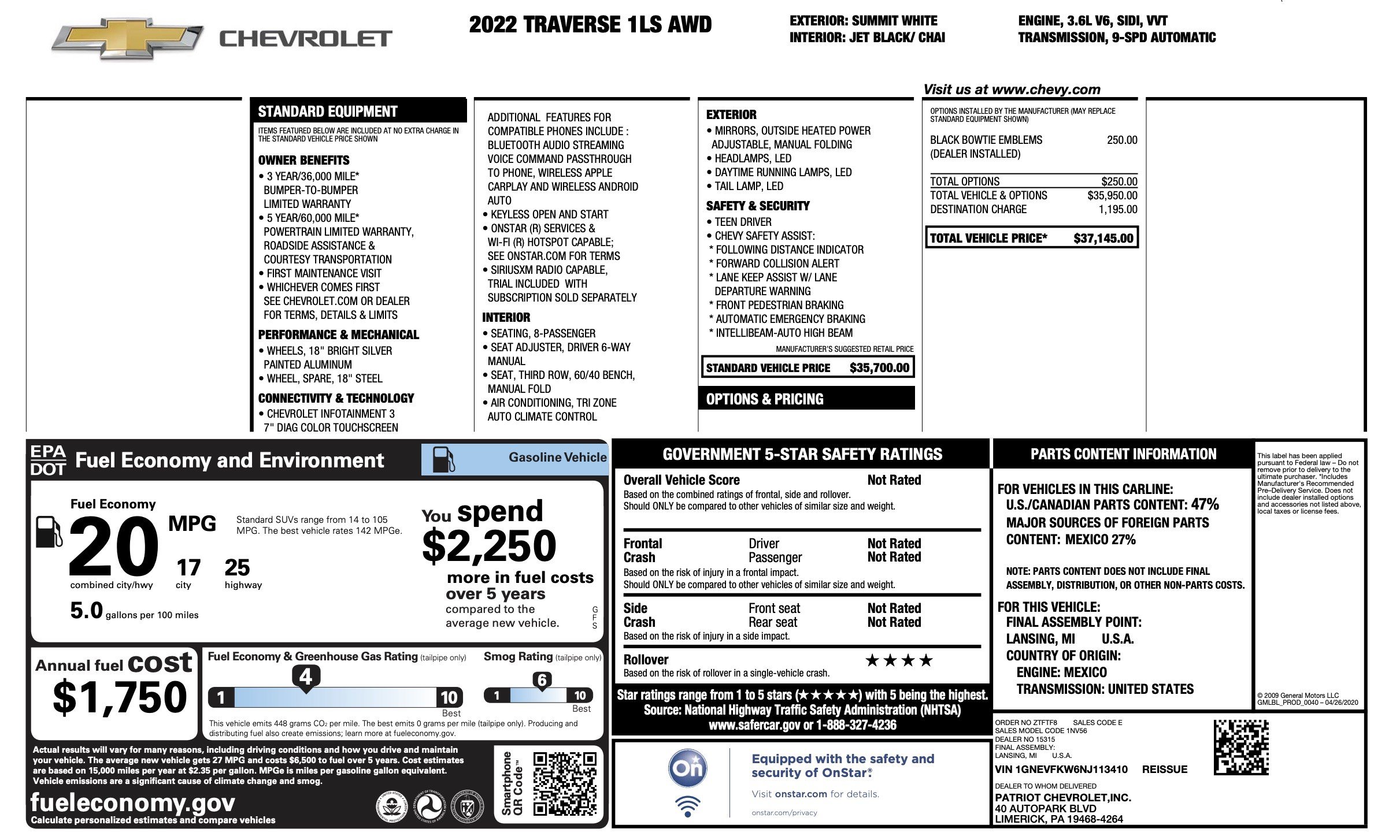 Used 2022 Chevrolet Traverse LS AWD/4WD image 3