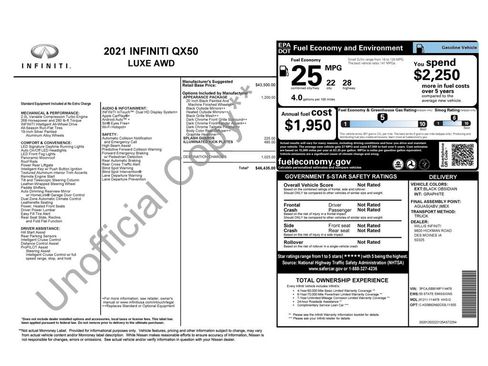Used 2021 INFINITI QX50 Luxe w/ Appearance Package image 2
