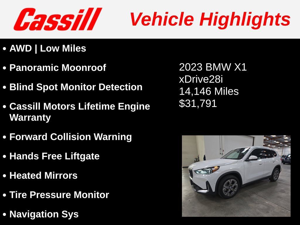 Used 2023 BMW X1 xDrive28i w/ Convenience Package AWD/4WD image 3