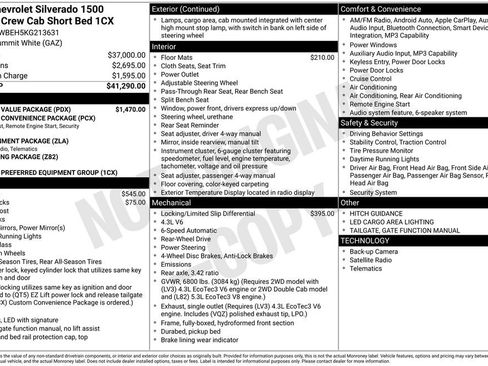 Used 2019 Chevrolet Silverado 1500 Custom w/ Custom Value Package RWD image 17