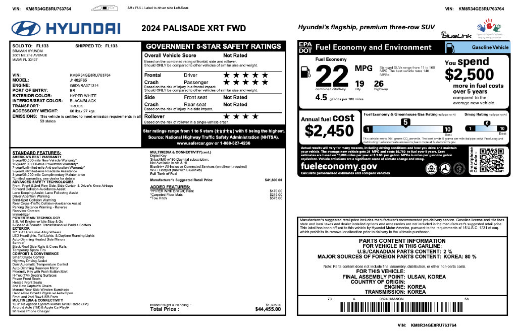 Used 2024 Hyundai Palisade XRT FWD image 3