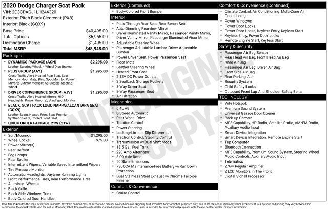Used 2020 Dodge Charger Scat Pack w/ Dynamics Package RWD image 18