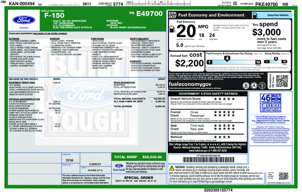 Certified 2023 Ford F150 XLT w/ Equipment Group 302A High AWD/4WD image 34