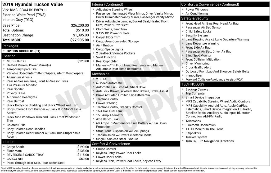 Used 2019 Hyundai Tucson Value AWD/4WD image 5