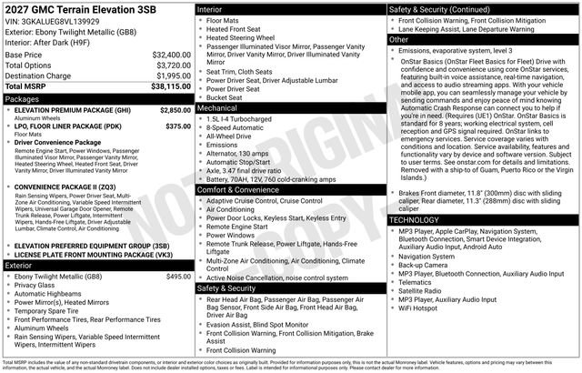 New 2027 GMC Terrain Elevation w/ Elevation Premium Package AWD/4WD image 5