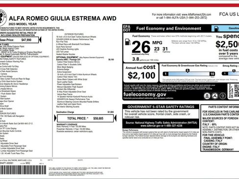 Used 2023 Alfa Romeo Giulia Estrema AWD/4WD image 25