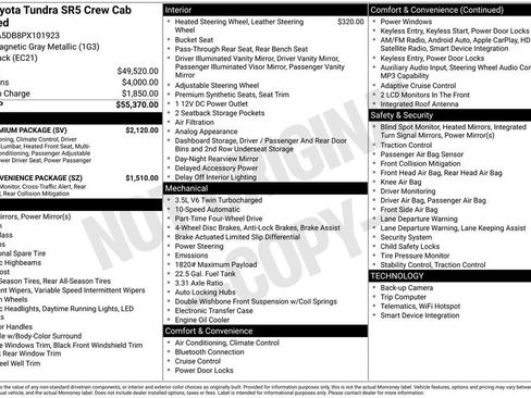 Used 2023 Toyota Tundra SR5 w/ SR5 Premium Package AWD/4WD image 4
