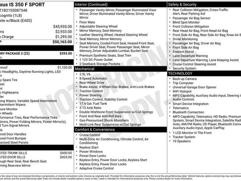 Used 2025 Lexus IS 350 F Sport w/ Accessory Package 2 RWD image 2