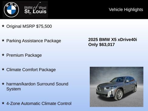 Used 2025 BMW X5 xDrive40i w/ Climate Comfort Package AWD/4WD image 8