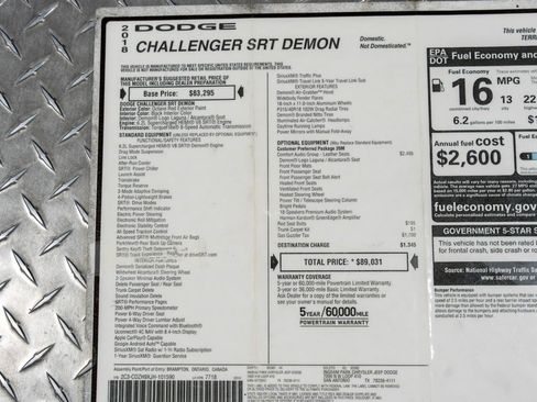 Used 2018 Dodge Challenger SRT Demon image 95