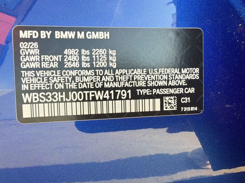 New 2026 BMW M3 Competition w/ M Carbon Exterior Package image 20