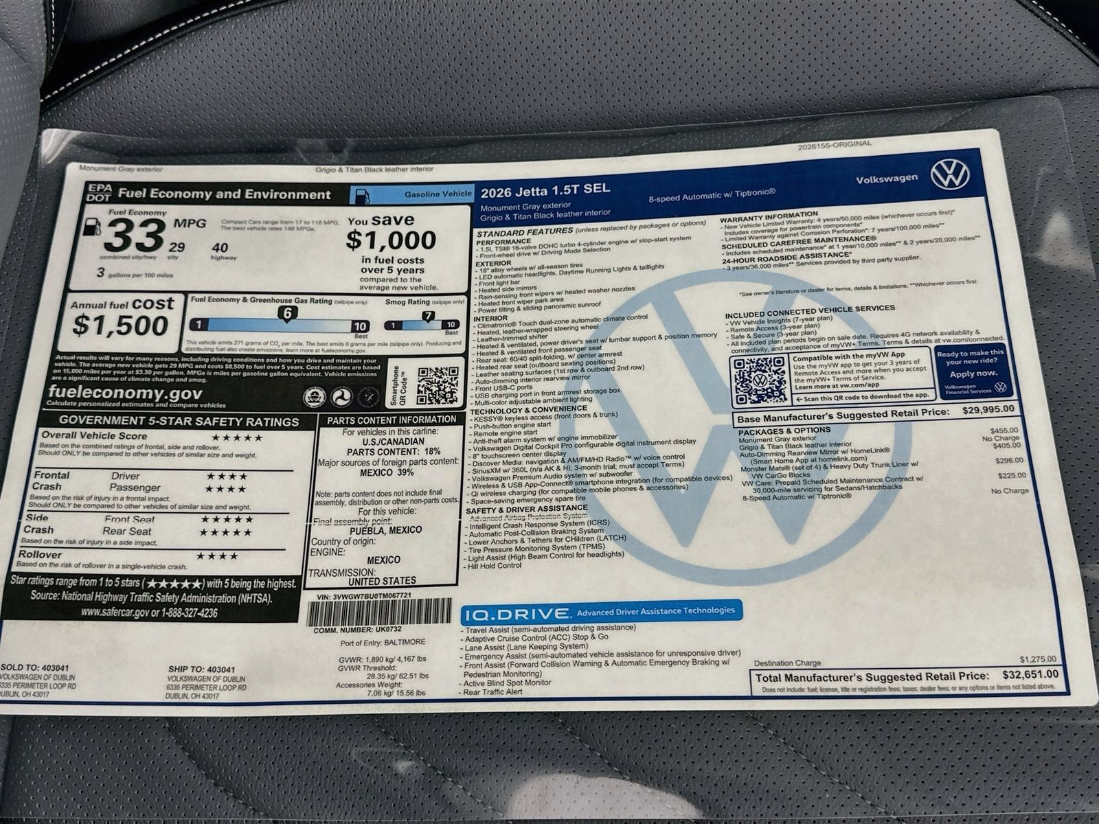 Used 2026 Volkswagen Jetta SEL FWD image 45
