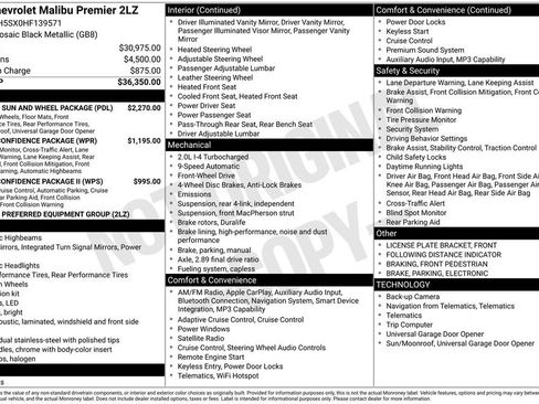 Used 2017 Chevrolet Malibu Premier w/ Premier Sun and Wheel Package FWD image 2