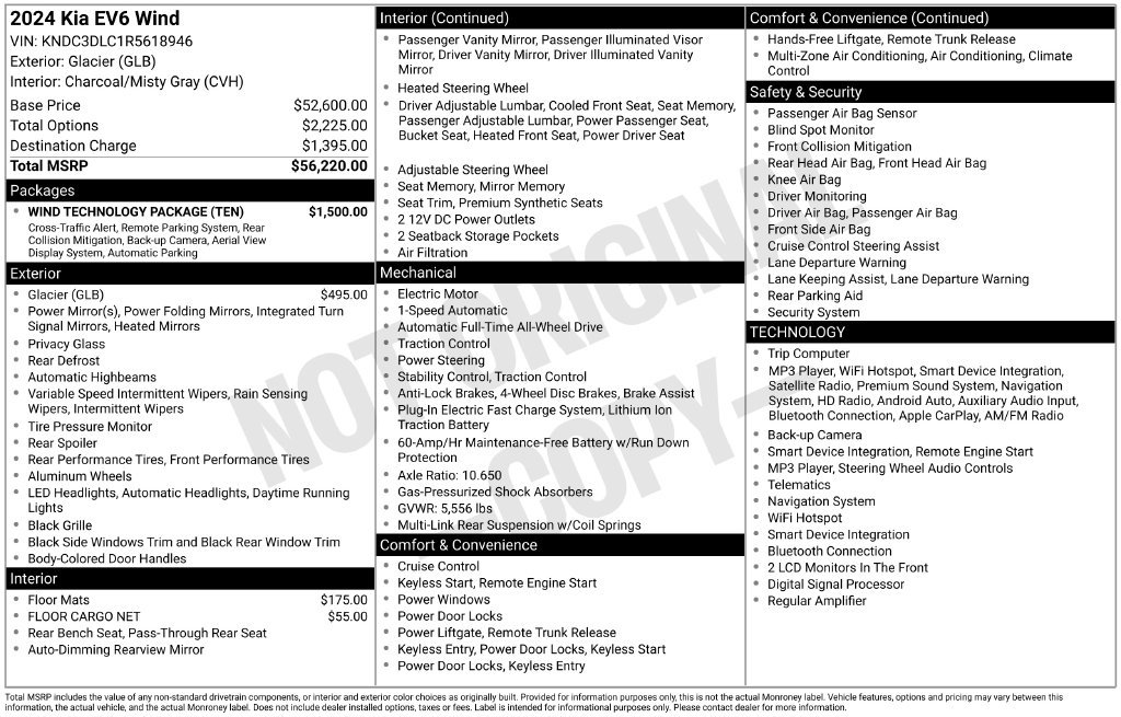 Certified 2024 Kia EV6 Wind w/ Wind Technology Package AWD/4WD image 32
