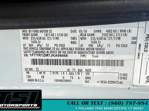 Used 2018 Ford Transit 250 130 Low Roof w/ Exterior Upgrade Package image 32