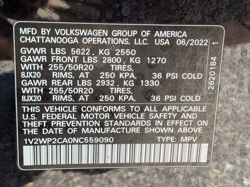 Used 2022 Volkswagen Atlas SE w/ Black Wheel Package FWD image 28