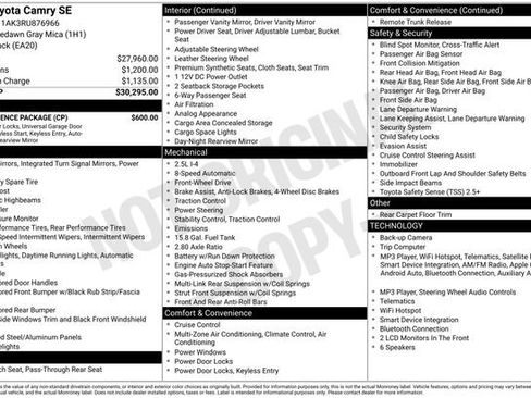 Used 2024 Toyota Camry SE w/ Convenience Package FWD image 26
