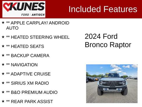 Used 2024 Ford Bronco Raptor w/ Interior Carbon Fiber Pack 6 AWD/4WD image 3