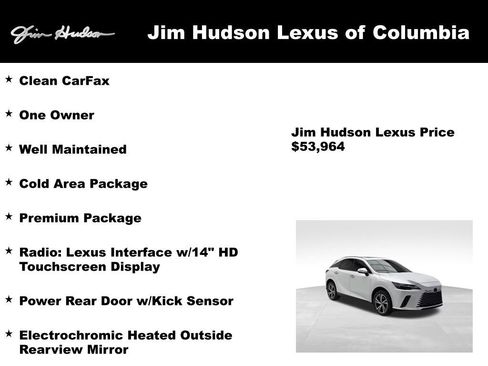 Certified 2024 Lexus RX 350 Premium w/ Cold Area Package image 3
