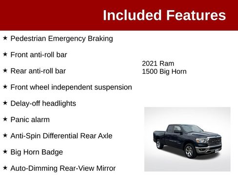 Used 2021 RAM 1500 Big Horn w/ Level 1 Safety Group AWD/4WD image 4