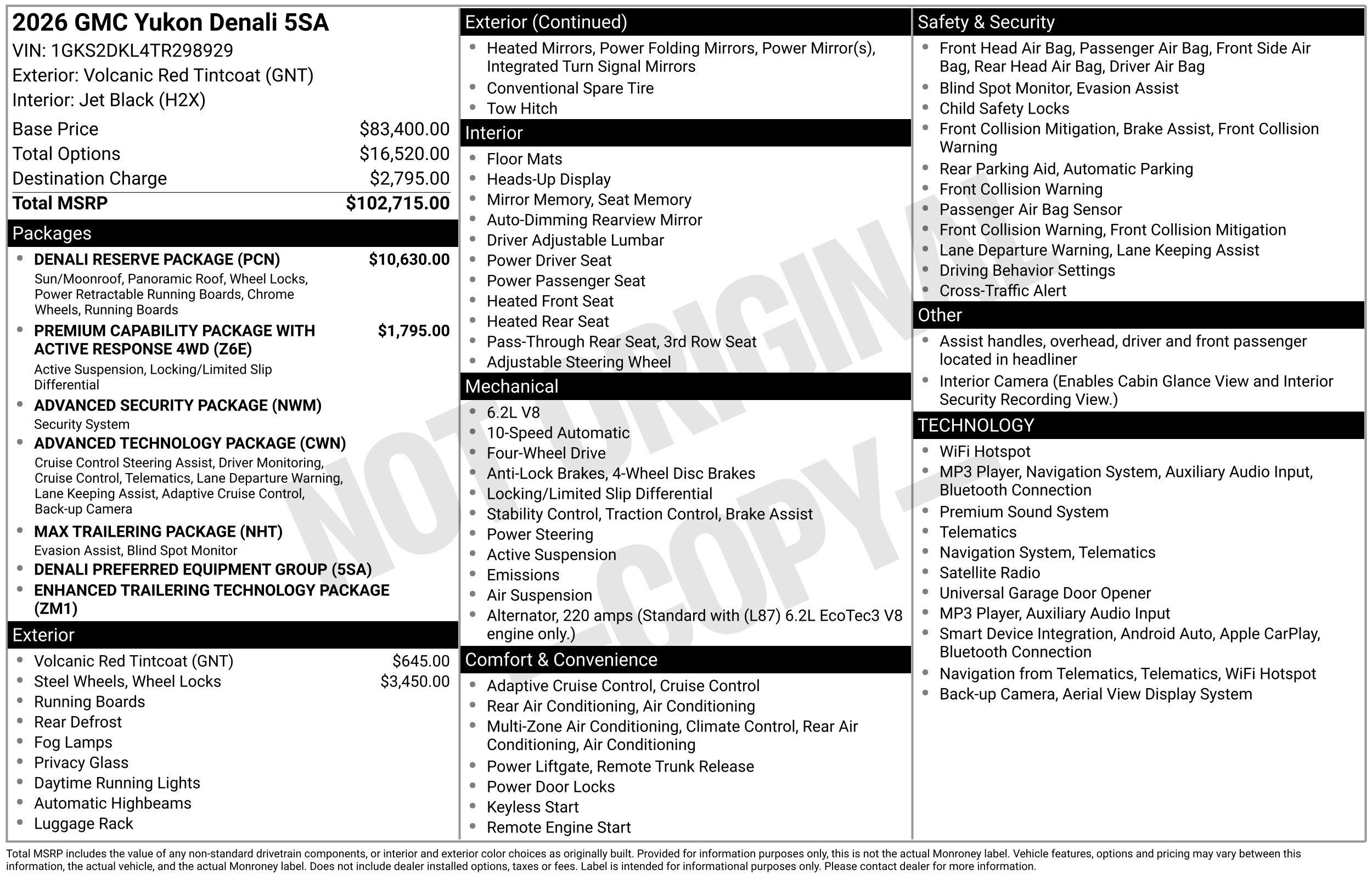 New 2026 GMC Yukon Denali w/ Denali Reserve Package AWD/4WD image 4