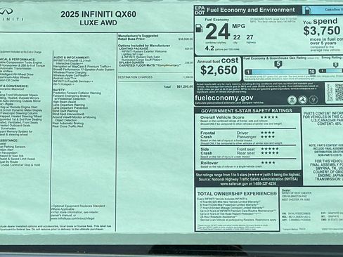 New 2025 INFINITI QX60 Luxe w/ Lighting Package (N94) image 13
