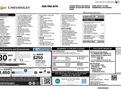 New 2026 Chevrolet Trax ACTIV w/ Driver Confidence Package