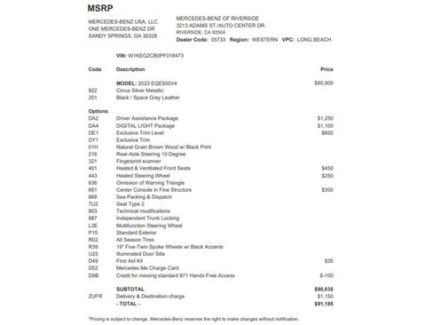 Certified 2023 Mercedes-Benz EQE 500 4MATIC Sedan image 25